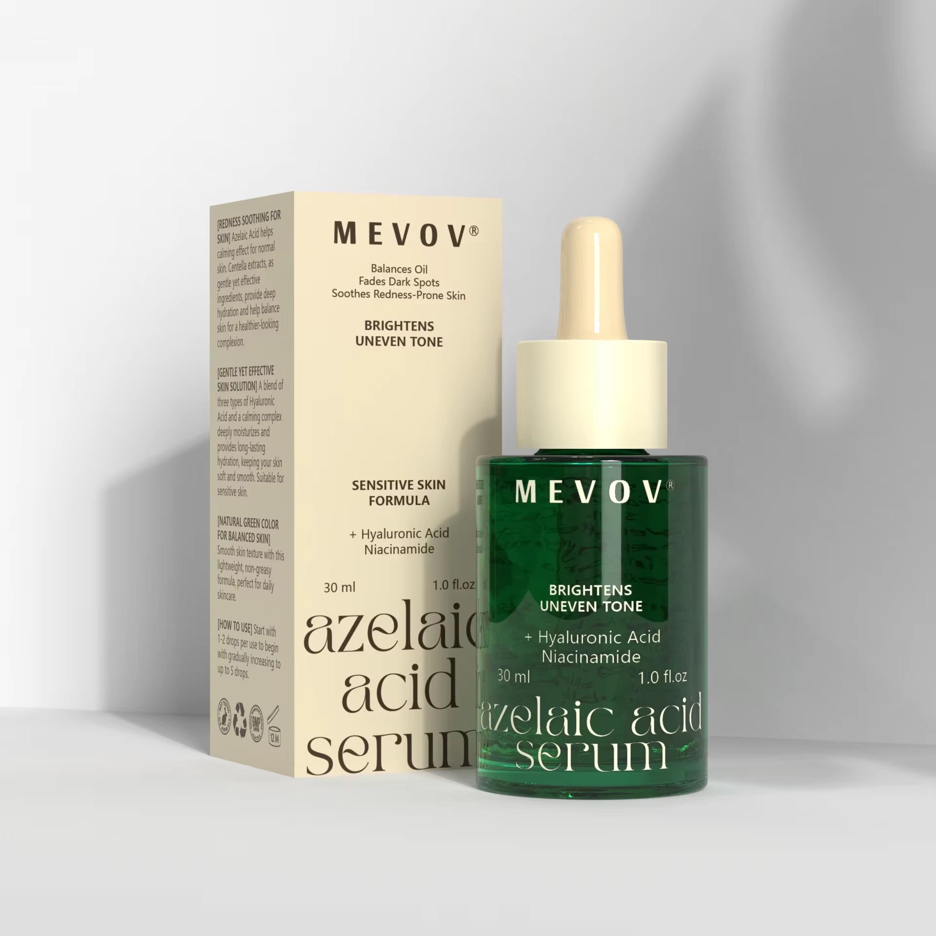 Private Label Oil Control Reduce Enlarged Pores & Dark Spots Promotes Clear Skin Tone Azelaic Acid Serum