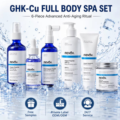Ghk-Cu Anti-Aging Ritual for Face Body & Hair Care Copper Peptide Skincare Full Body Spa Set Ensemble De Soins Du Corps